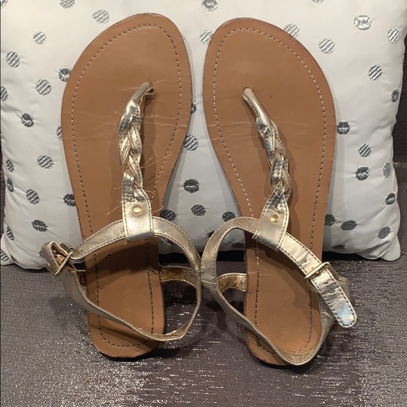 Gold Braided Sandals - Picture 2 of 5